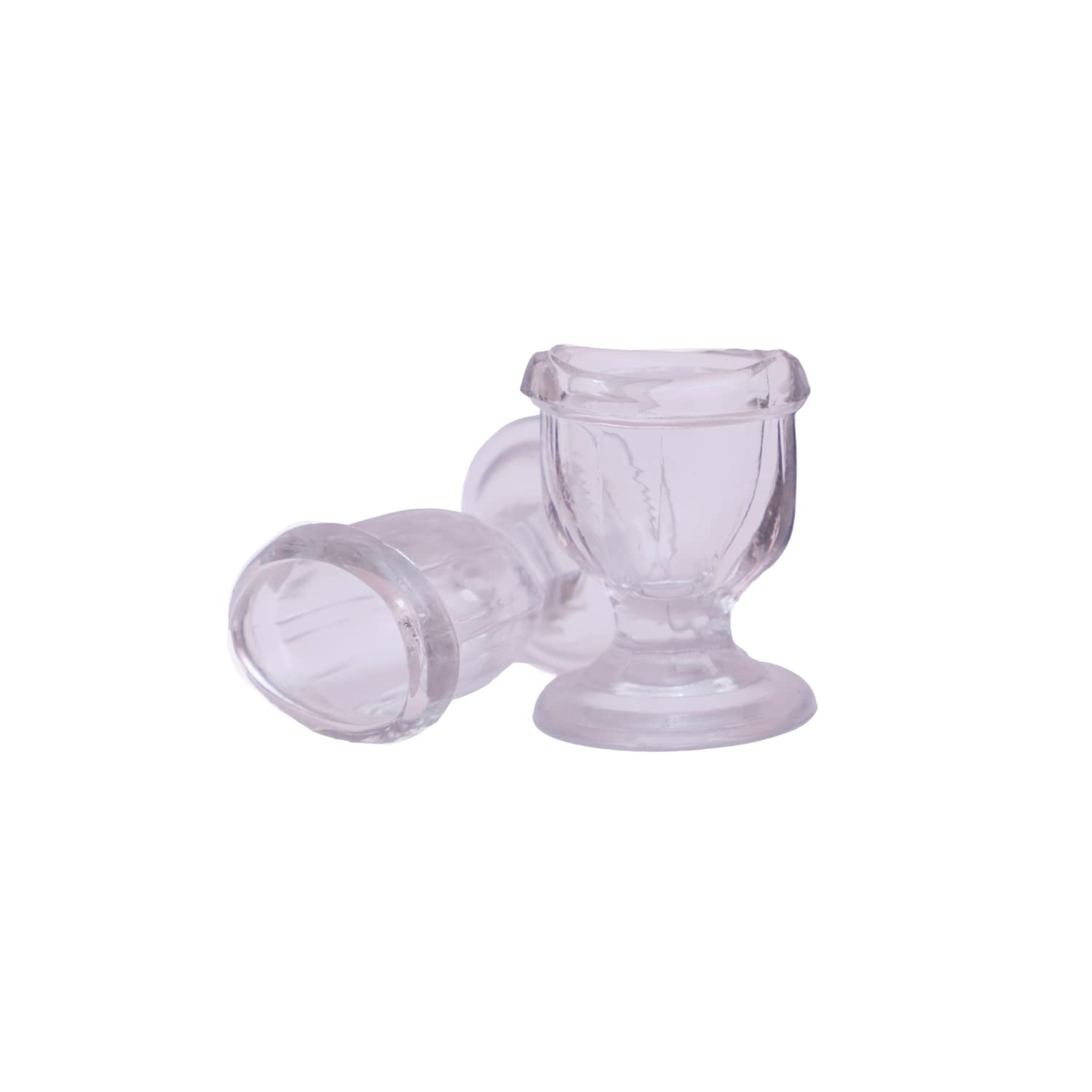 Premium Glass Eye Wash Cup Set of 2 - Relieves Dry Eyes, Dust & Irritants | Ergonomic Eye-Shaped Rim for Secure Fit | Gentle Eye Cleansing Solution for Home, Office & Travel Use