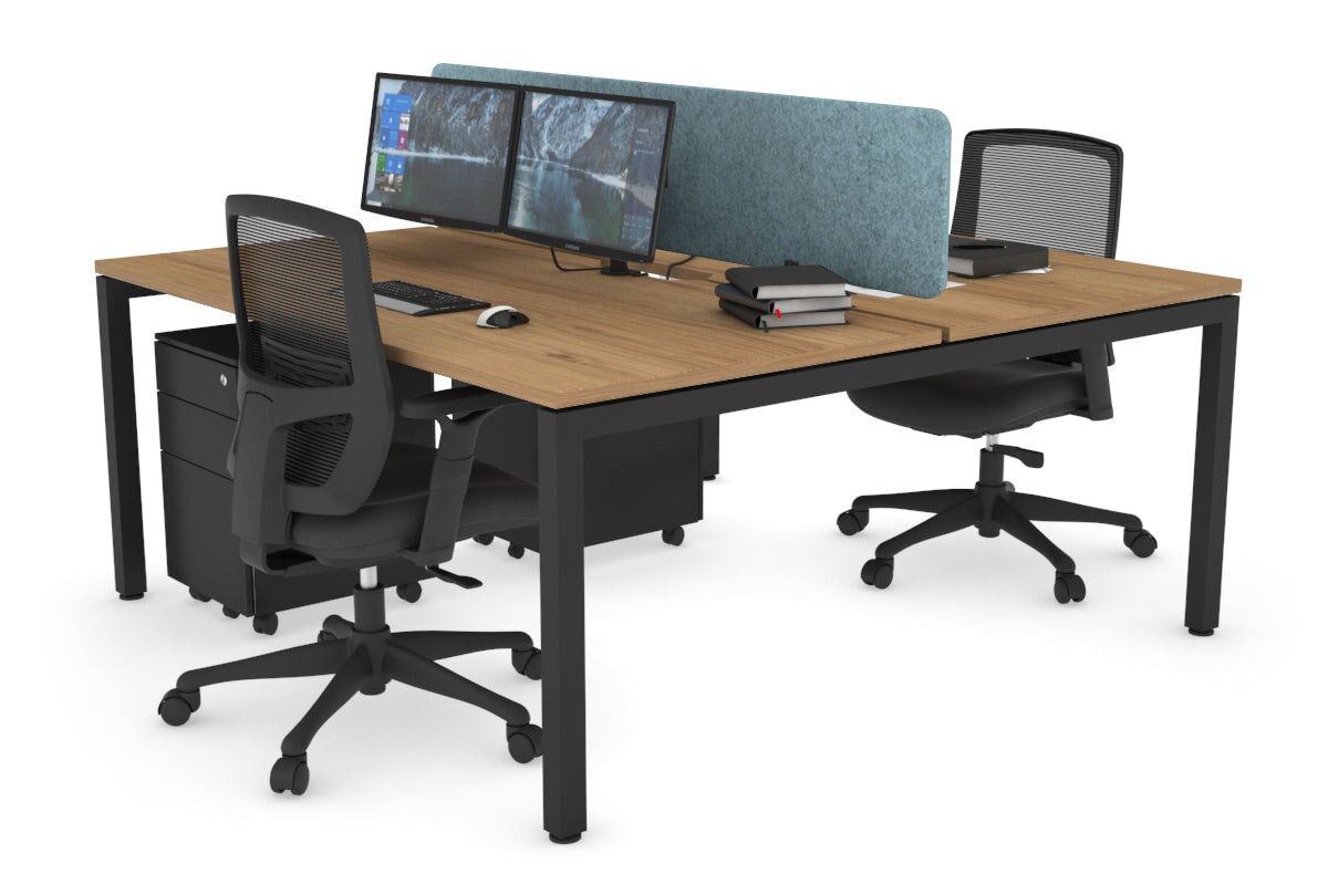 Quadro Square Legs 2 Person Office Workstation Desk - 1200L x 800W with Cable Management Scallop - Perfect for Shared Workspaces & Home Offices