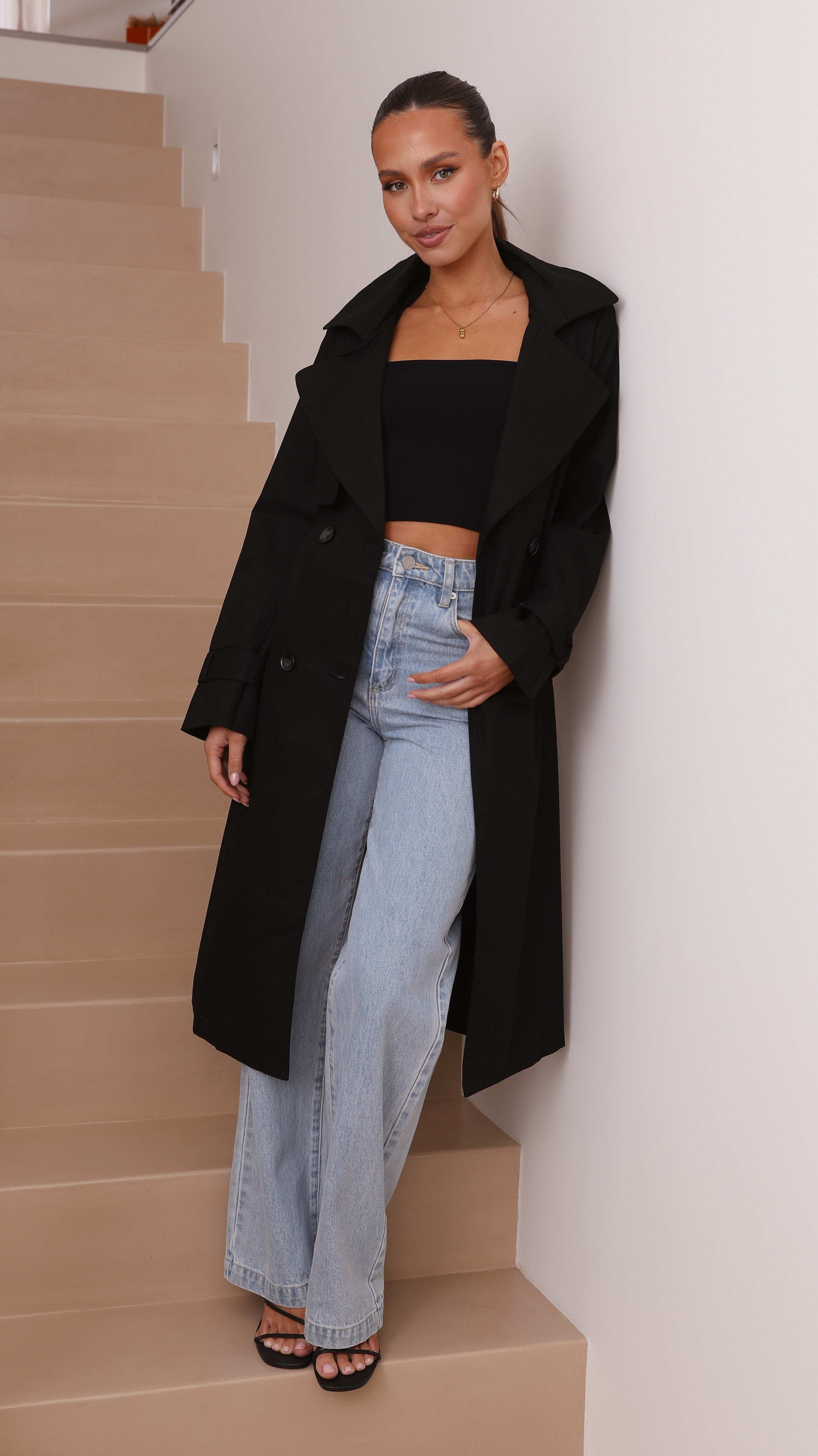 Byron Classic Black Trench Coat for Men & Women | Waterproof Outerwear for Fall & Winter | Perfect for Office, Travel & Formal Occasions