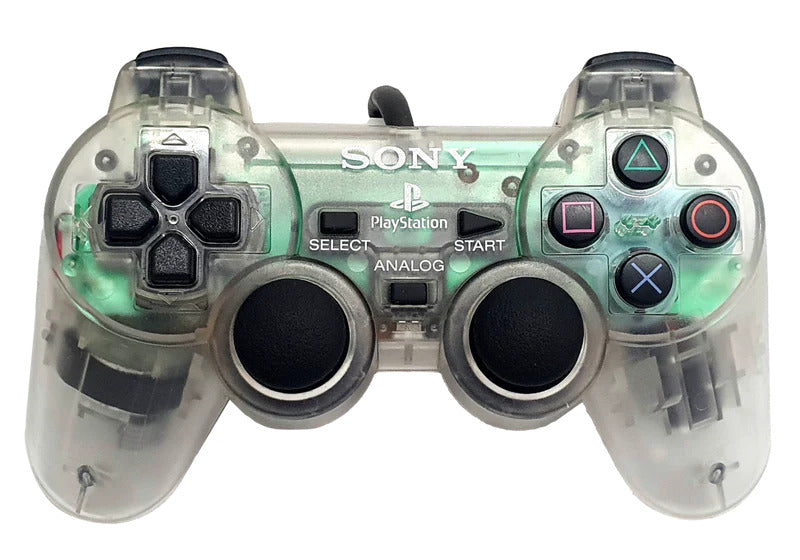 Original PlayStation DualShock Analog Controller - Clear | Wireless Gaming Controller for PS1, PS2, PS3 | Perfect for Retro Gaming & Classic Console Enthusiasts