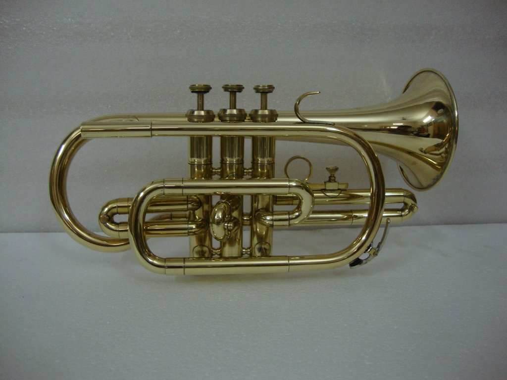 OSWAL Bb Flat Brass Cornet Trumpet with Free Hard Case & Mouthpiece - Perfect for Beginners, Students, and Band Performances