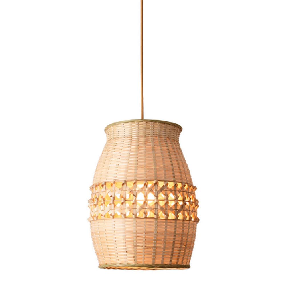 TWXG Retro Bamboo Handwoven Chandelier - Vintage Rattan Pendant Light for Living Room, Bedroom & Dining Room | Eco-Friendly Hanging Lamp for Boho Home Decor, Indoor Lighting Fixture