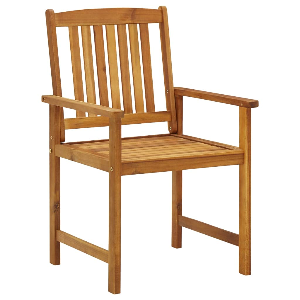 Premium Acacia Wood Patio Chairs Set of 2 - Comfortable Outdoor Armchairs with Cushions, Durable Garden Director's Chairs for Porch, Deck, Balcony, Backyard & Sunroom - Perfect for Relaxing, Entertaining & Outdoor Dining