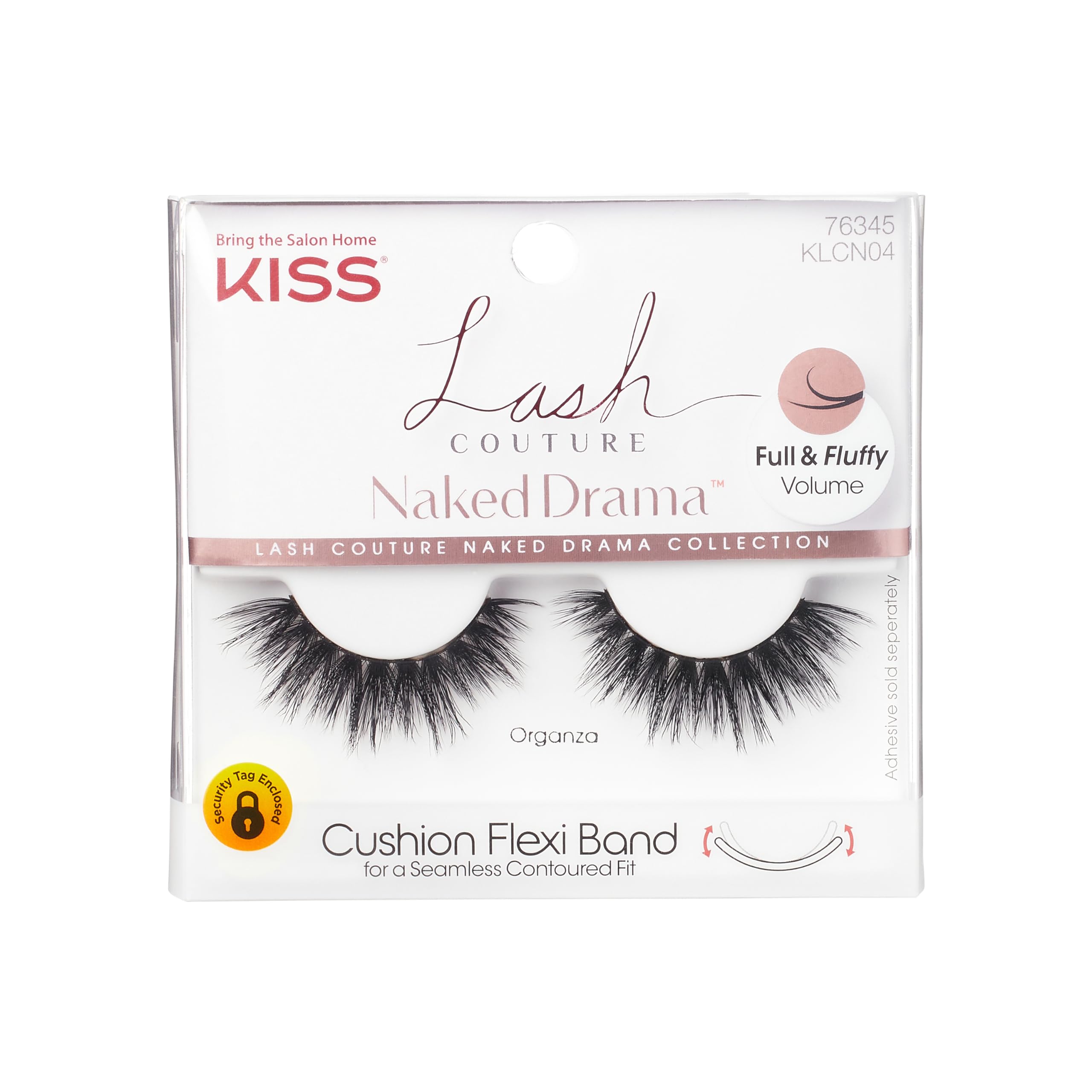 Kiss Lash Couture Naked Drama Organza False Eyelashes - 1 Pair (1 Count) | Natural & Voluminous Look for Daily Wear, Parties & Special Occasions