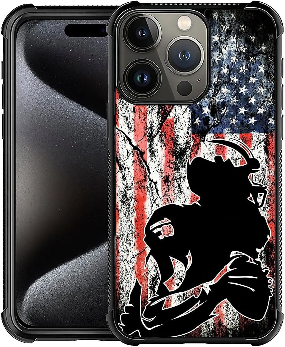 Premium iPhone 16 Case - Classic Wood Grain & American Flag Design | Dual Layer Shockproof Protective Cover with Anti-Slip Grip | Vintage Patriotic Style | Perfect for Outdoor Adventures, Travel & Daily Protection