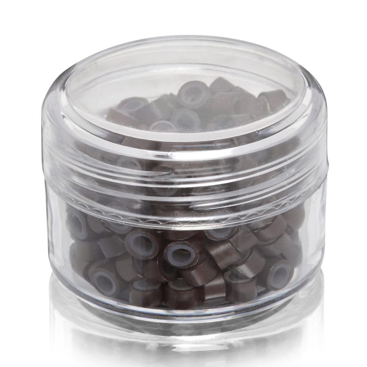 Micro Ring Beads 5mm for Hair Extensions - Light Brown (200pcs) for Salon & DIY Use