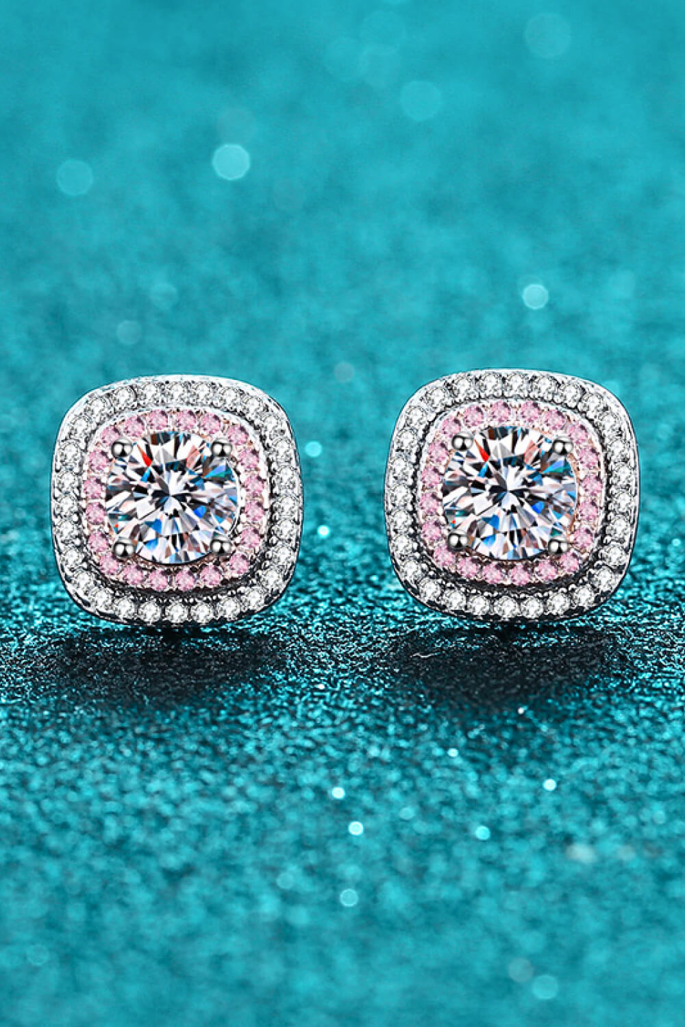 Geometric Moissanite Stud Earrings for Women - Hypoallergenic 14K Gold Plated Cubic Zirconia Earrings - Perfect for Everyday Wear, Gift Giving & Special Occasions