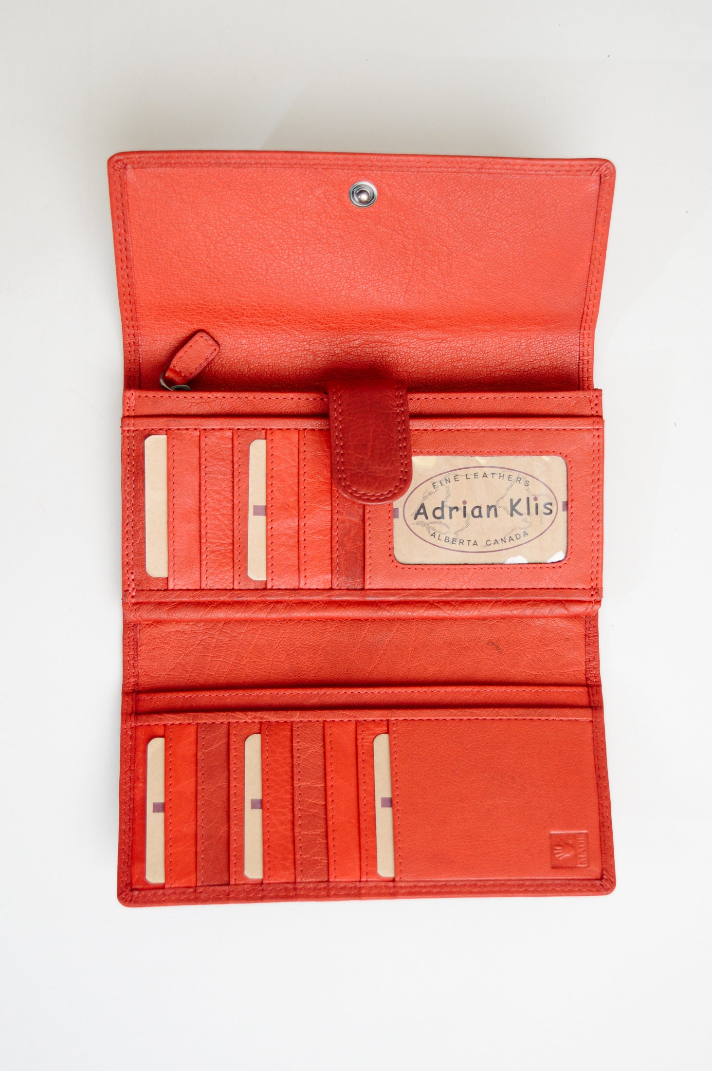 Adrian Klis 105 Ladies Wallet for Women - Genuine Leather Red Wallet - Perfect for Everyday Use, Travel, and Gift Giving