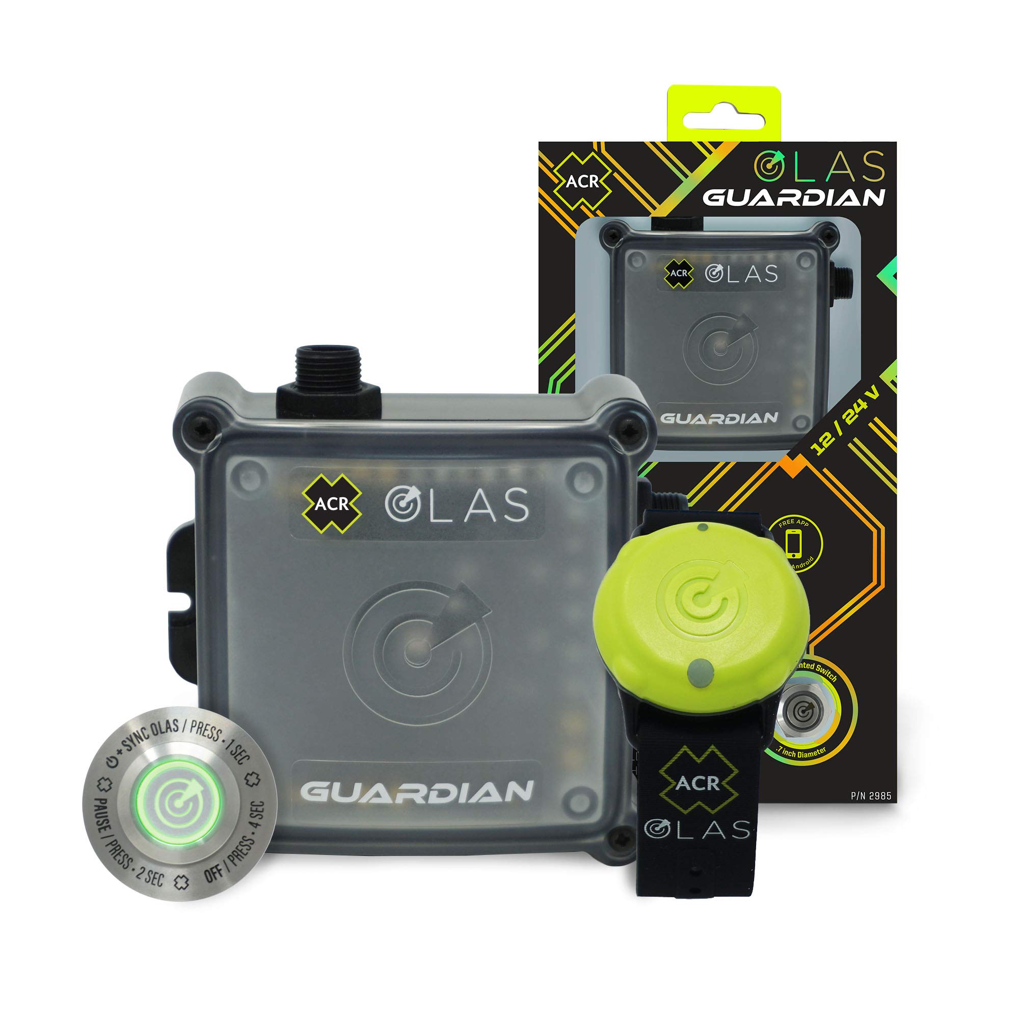 ACR OLAS Guardian Wireless Engine Kill Switch & Man Overboard (MOB) Alarm System - Marine Safety Device for Boats, Yachts & Watercraft