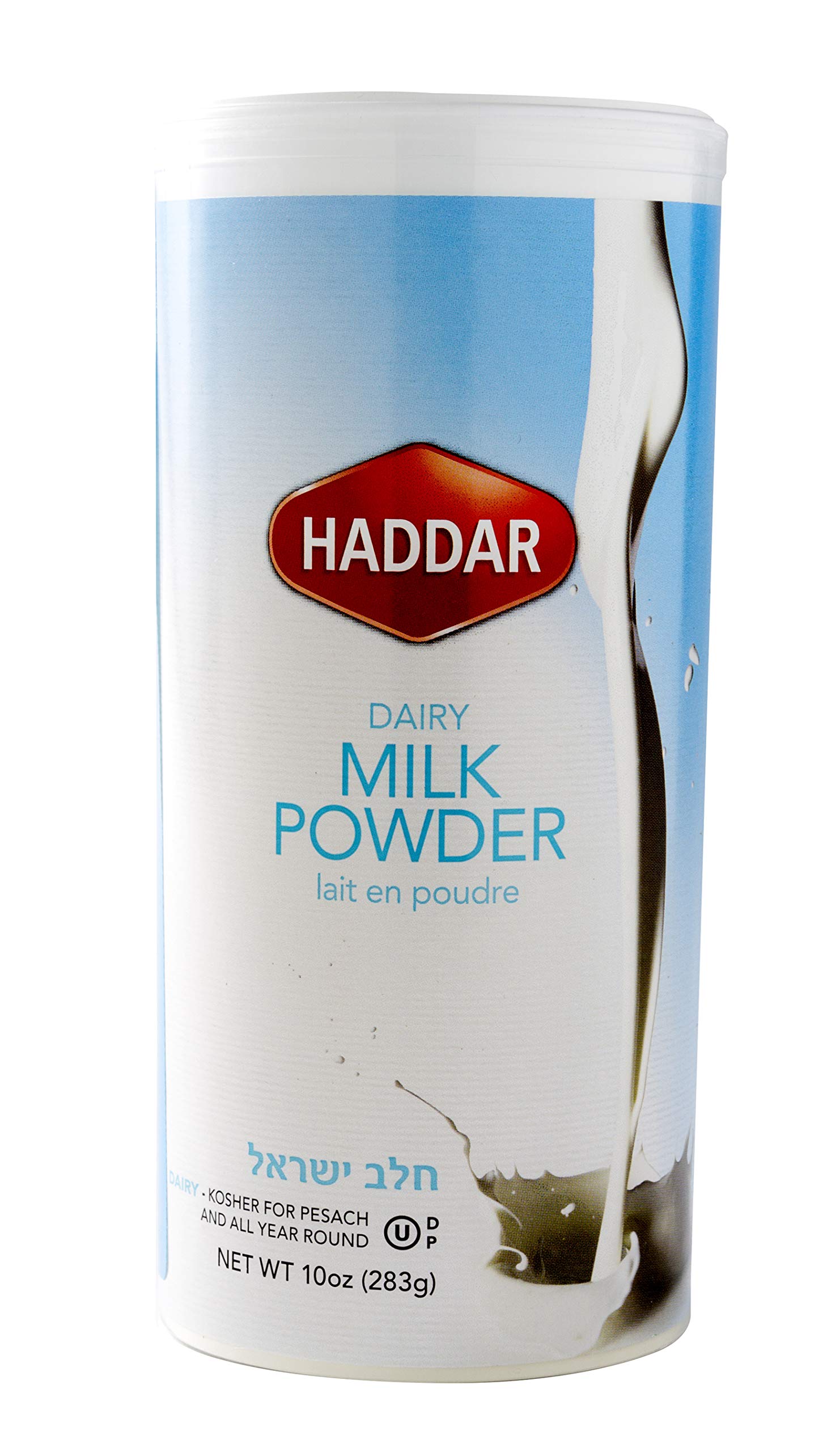 Haddar Kosher Dairy Non-Fat Dry Milk Powder - 10oz Resealable Canister - Cholov Yisroel Certified - Perfect for Baking, Cooking & Emergency Food Storage
