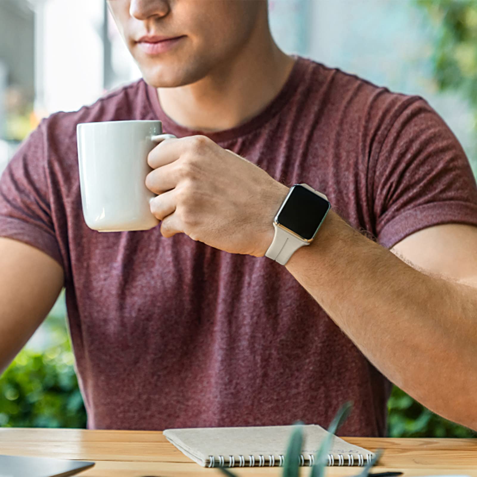 Magnetic Silicone Band for Apple Watch Ultra/Ultra 2/Series 10/9/8/7/6/5/4/3/SE - Sport Strap for Men & Women (38mm/40mm/41mm/42mm/44mm/45mm/46mm/49mm) - Perfect for Workouts, Running & Daily Wear