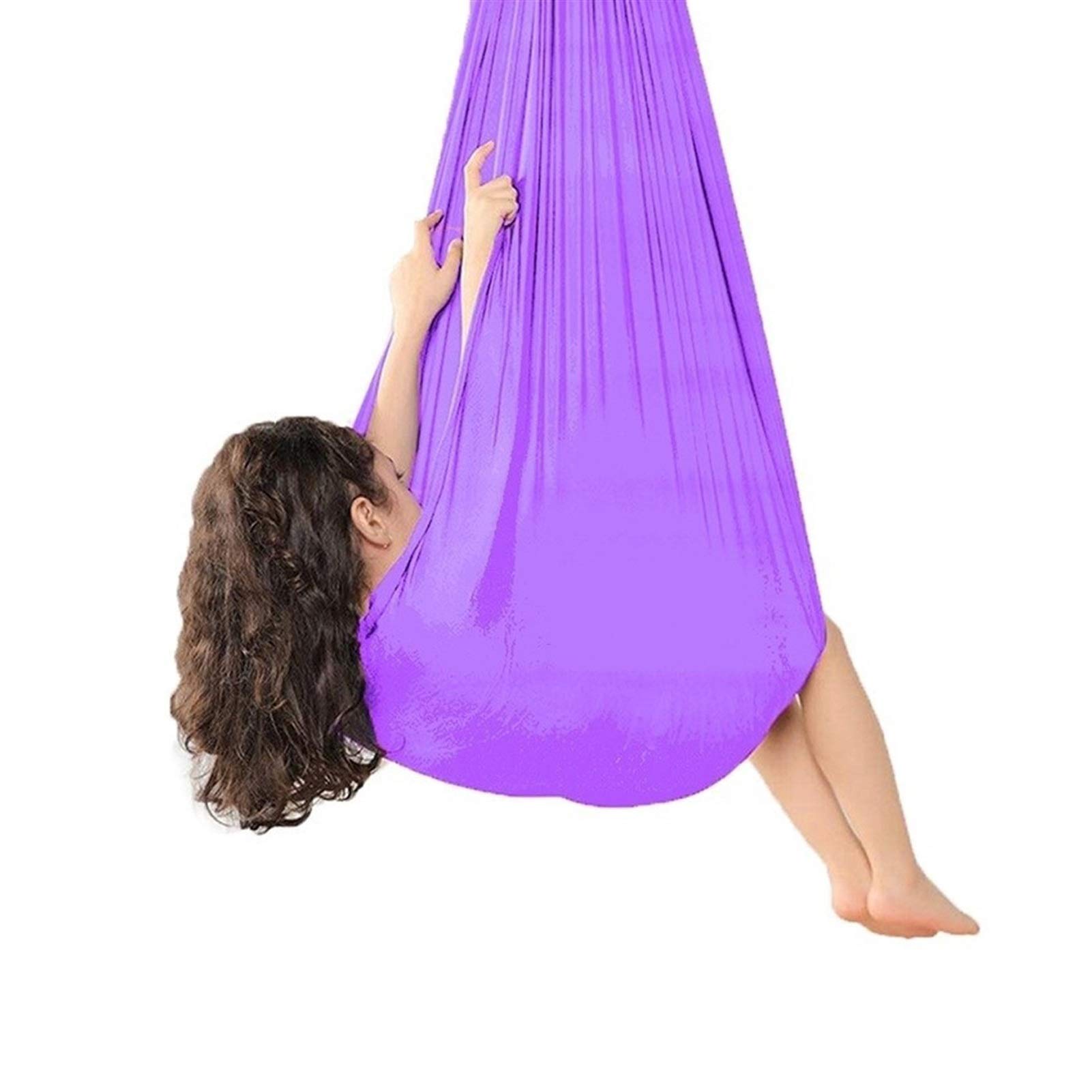TANGIST Kids Therapy Swing - Breathable Mesh Hammock for Autism, ADHD & Sensory Integration - Snuggle Swing for Calming & Focus (Light Purple, 39x110in) - Perfect for Home Therapy Rooms, Sensory Gyms & Indoor Play Areas