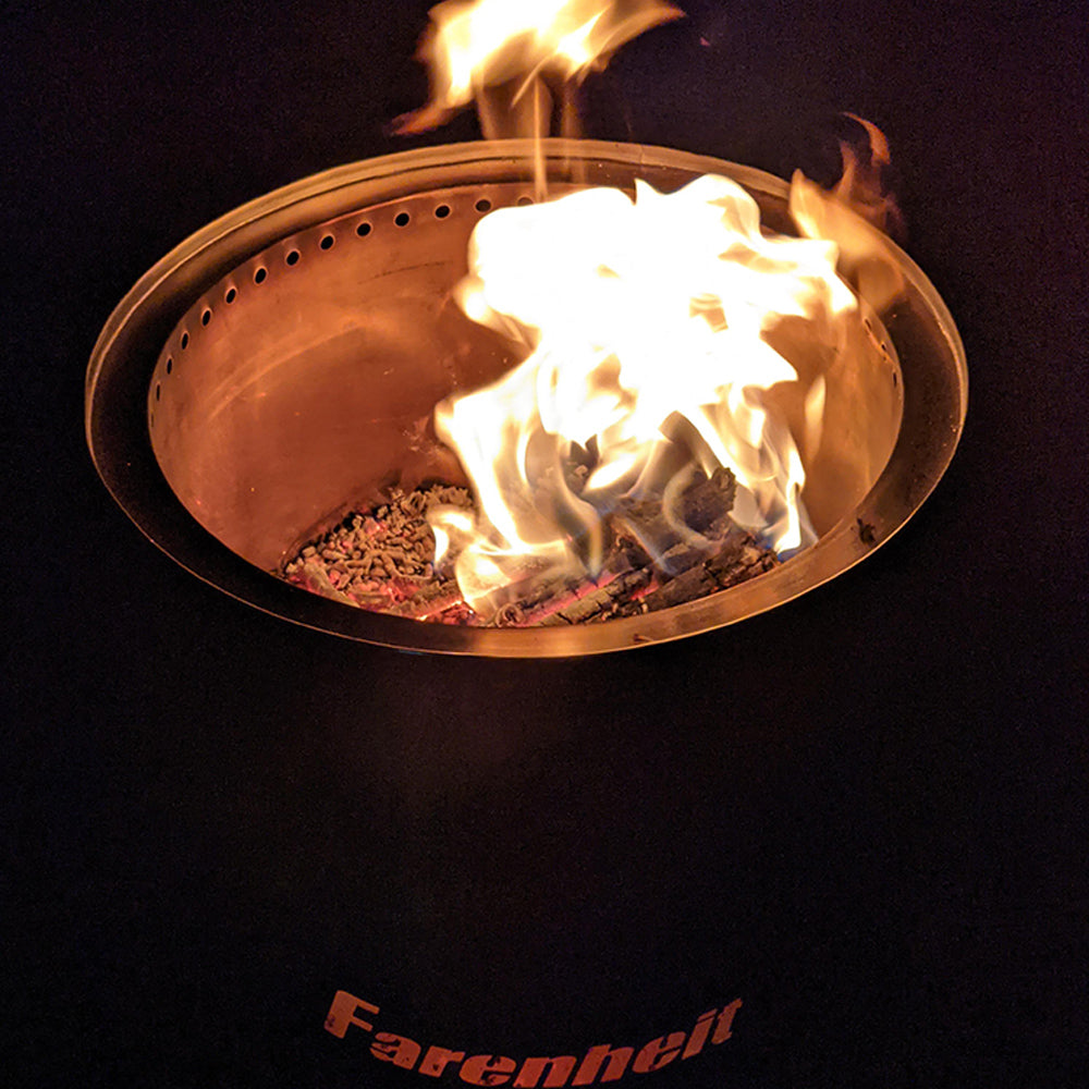 Fahrenheit Flare 17.5 Inch Smokeless Fire Pit - Silver Outdoor Patio Fire Pit for Backyard, Camping & Garden Gatherings