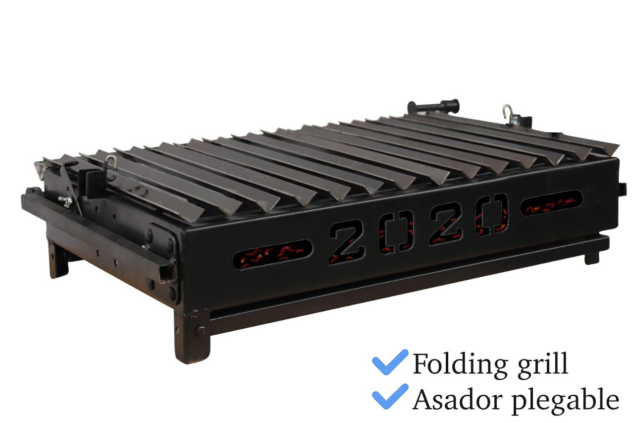 Portable Argentine Style Charcoal Grill - Compact & Lightweight for Camping, Picnics, Backyard BBQs & Outdoor Cooking