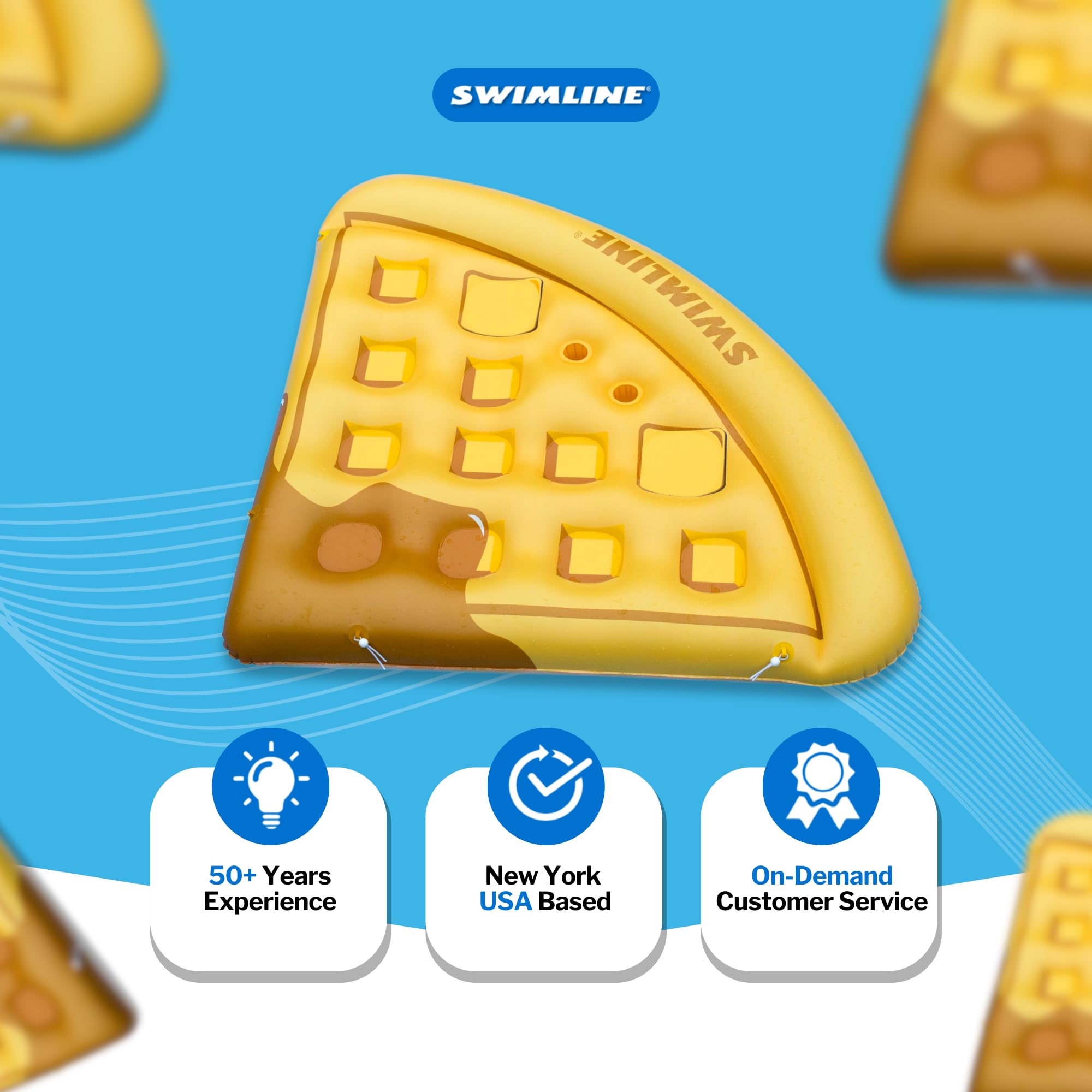 Inflatable Waffle Pool Lounge Float - Brown One Size - Comfortable Pool Float for Relaxing, Sunbathing & Lounging in Swimming Pools, Lakes or Beaches