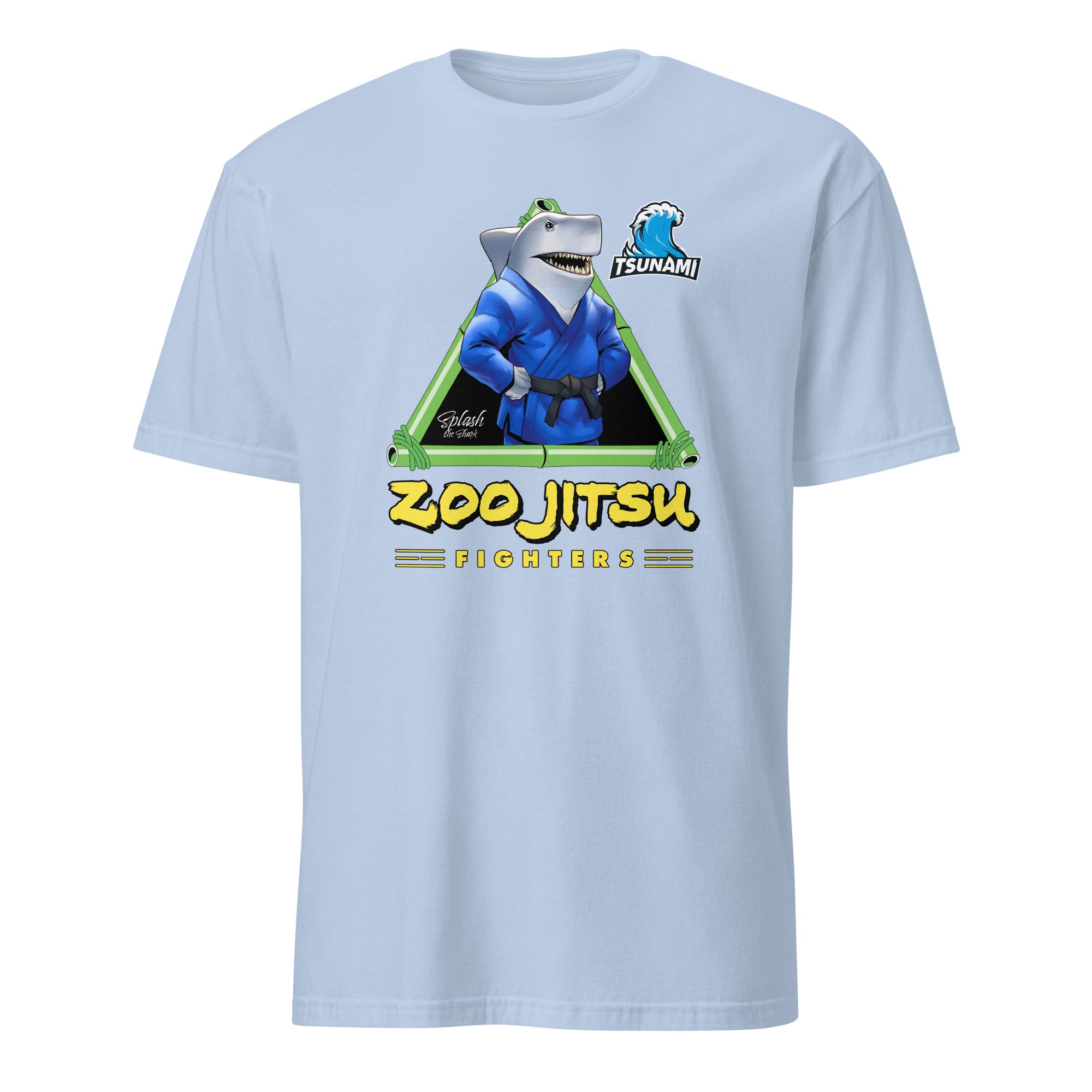 Zoo Jitsu Fighters Splash the Shark Graphic T-Shirt - Unisex Short Sleeve Cotton Tee for Casual Wear, Gifts & Anime Fans