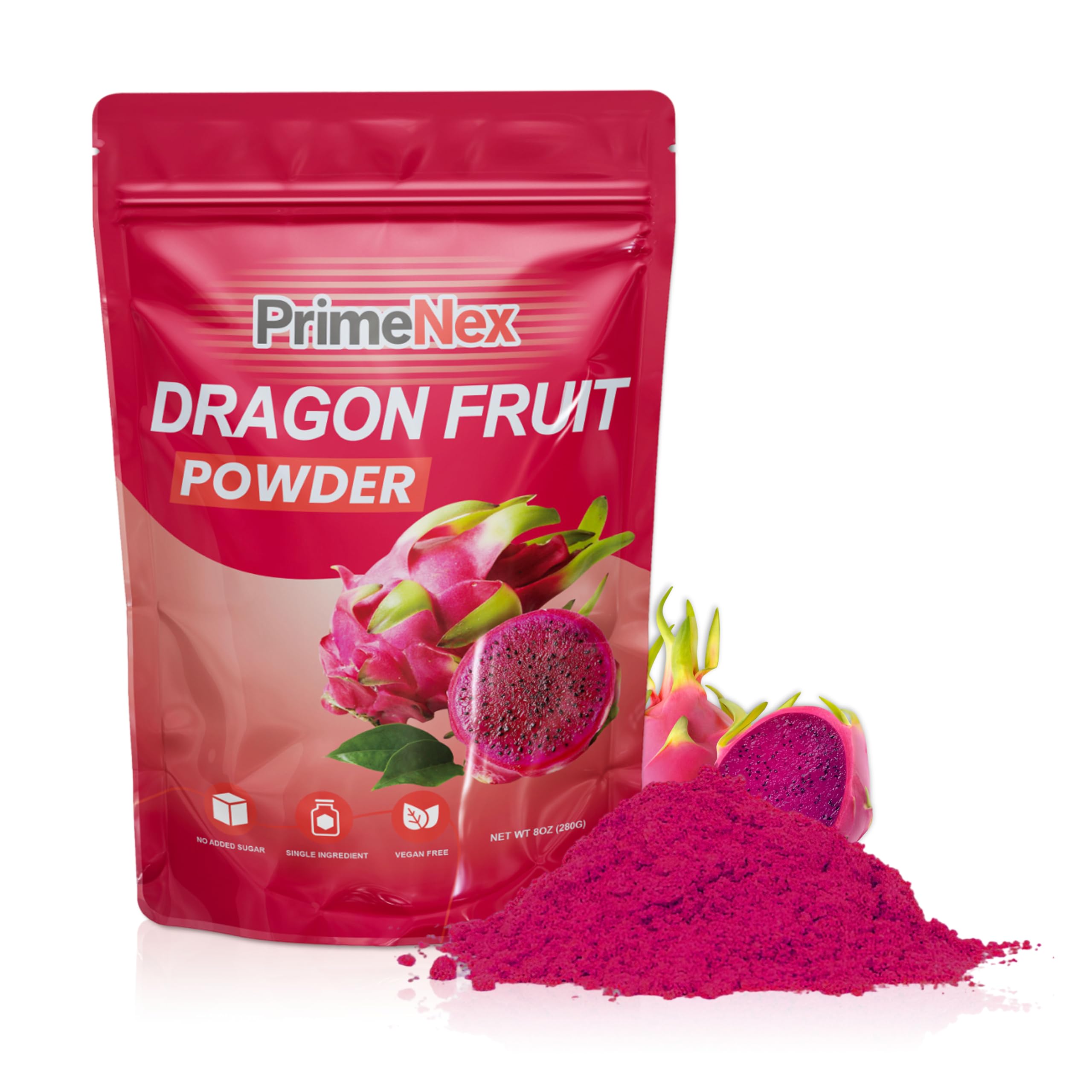 Freeze-Dried Dragon Fruit Pink Pitaya Powder | 100% Natural, Non-GMO, Vegan Superfood | 8oz Resealable Bag | No Sugar or Additives | Perfect for Smoothies, Drinks, Baking & Healthy Snacks | Antioxidant-Rich Superfood Powder
