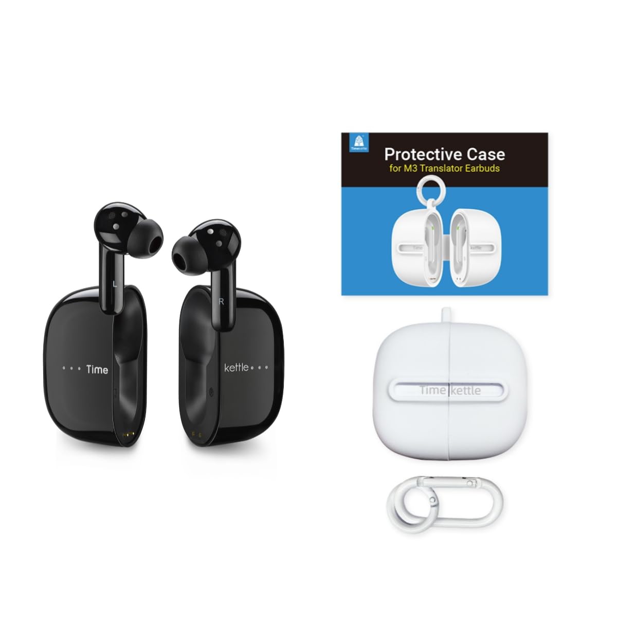 Timekettle M3 AI Language Translator Earbuds - 2-Way Real-Time Translation Device with App for 40 Languages & 93 Accents | Includes Protective Case | Perfect for Travel, Business Meetings & Language Learning