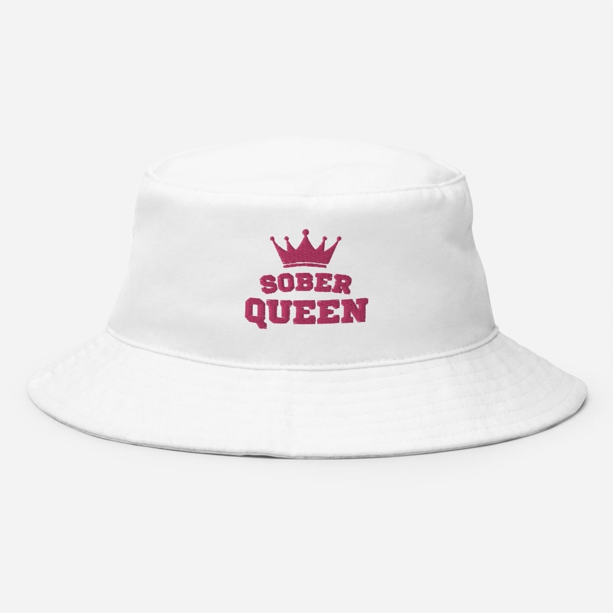 Sober Queen Embroidered Bucket Hat for Women - Stylish Summer Sun Hat for Outdoor Activities, Beach, Music Festivals