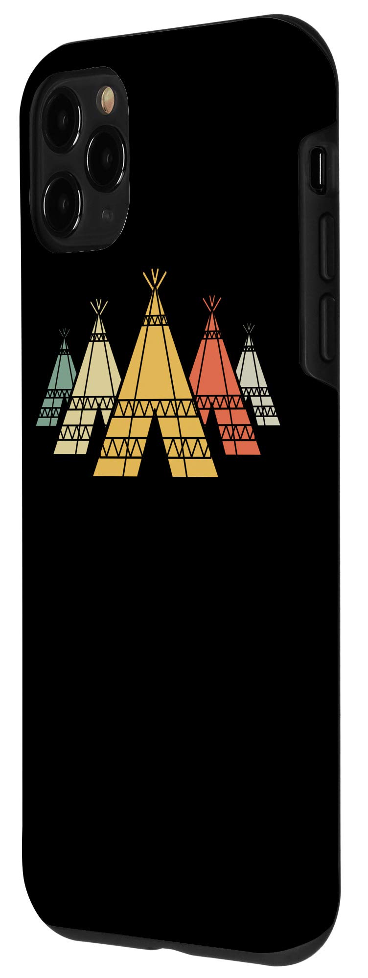 iPhone 11 Pro Case with Retro Native American Teepee Design - Durable Protective Phone Cover for Travel, Camping & Outdoor Adventures