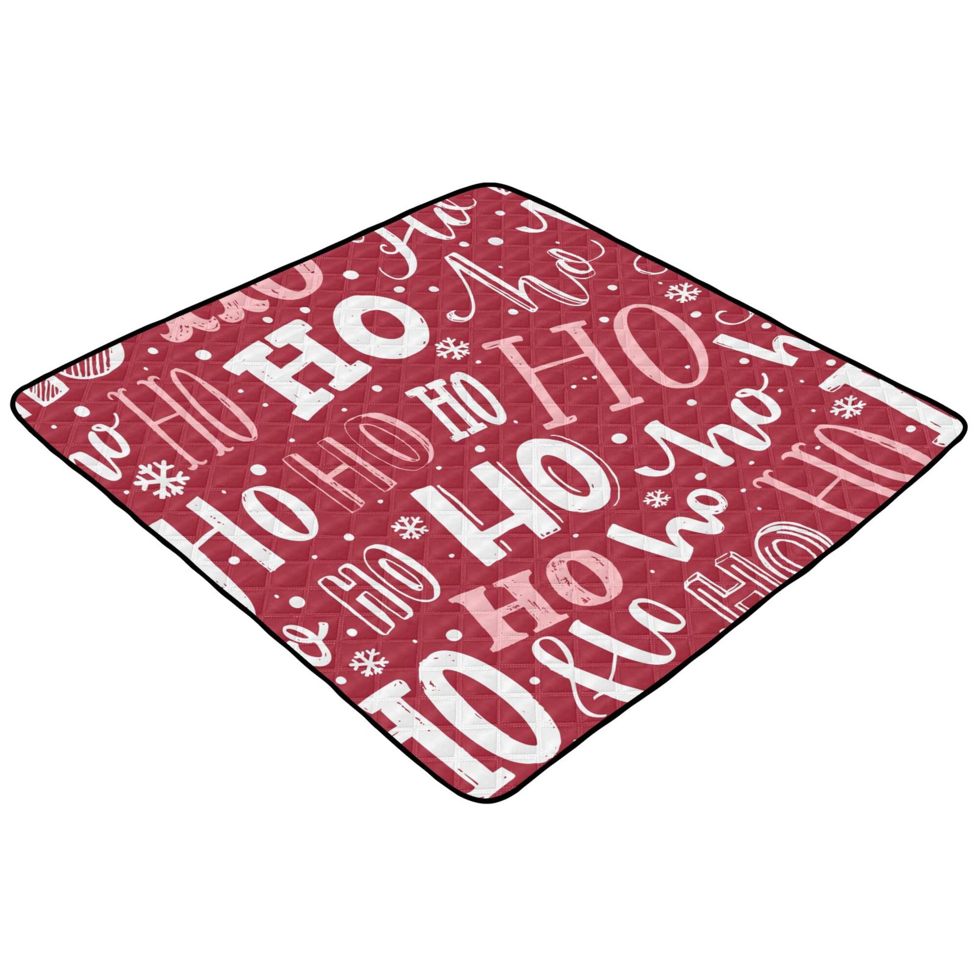 Ho Ho Ho Christmas Baby Playmat - 50''x50'' Large Non-Slip Activity Mat for Infants & Toddlers - Indoor/Outdoor Safe Play Mat for Crawling, Tummy Time & Holiday Decor
