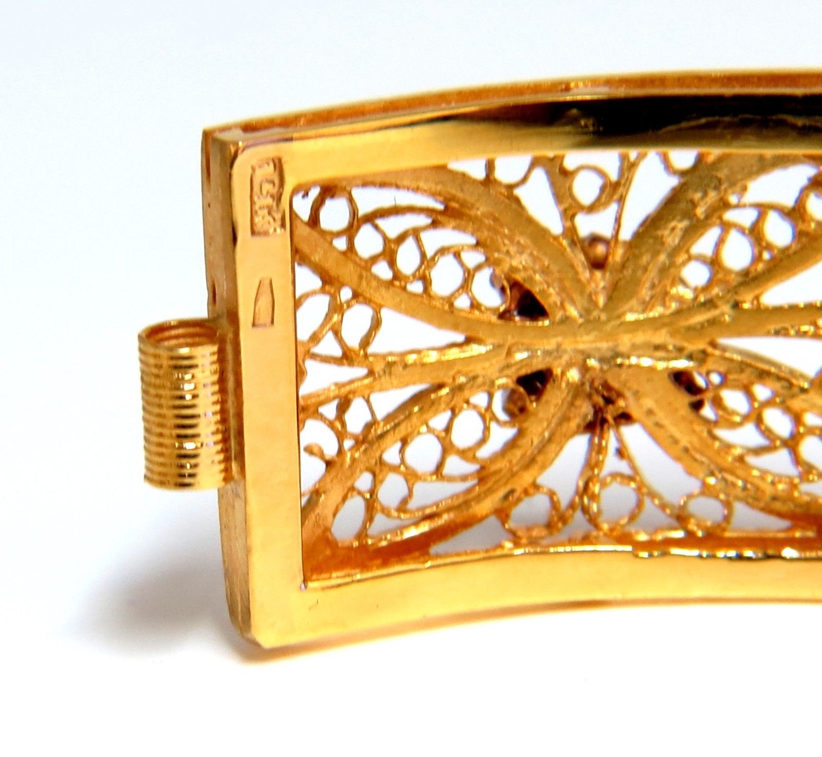 7.40ct Natural Spinel Vintage Bracelet - 14K Gold Open Gilt Design - Elegant Jewelry for Women, Perfect for Weddings, Parties & Special Occasions