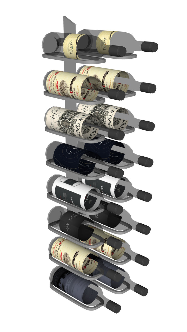 Urban Ironcraft Wall Mounted Wine Racks - Double Bottle Cork Facing Blade Series | Modern Wine Storage for Kitchen, Bar & Dining Room Decor