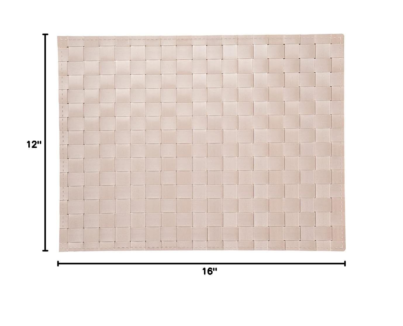 Premium 16 x 12 Inch Woven Plastic Placemats Set of 6 - Durable & Easy Clean Rectangle Table Mats for Home & Restaurant Dining - Perfect for Everyday Meals, Dinner Parties & Commercial Use