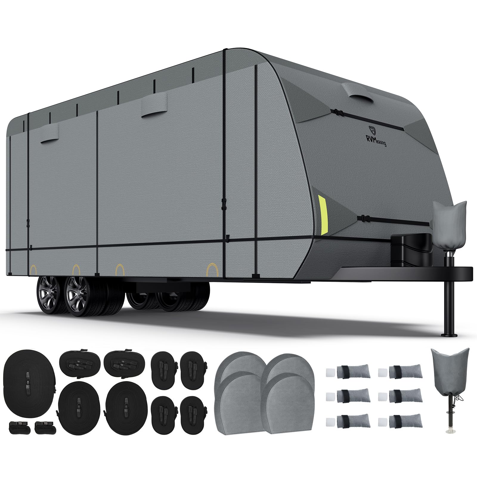 RVMasking Heavy Duty 7-Layer RV Cover with 4 Tire Covers - Fits 20'1
