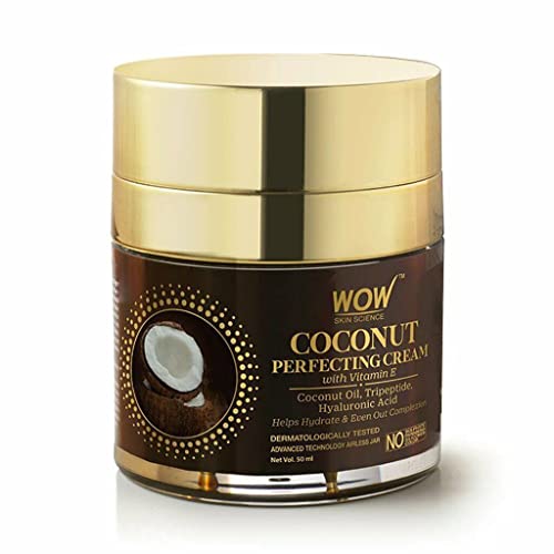 WOW Skin Science Coconut Facial Perfecting Moisturizer - Hydrating Face Cream for Women & Men | Anti-Aging, Sulfate-Free, Paraben-Free Skincare | Perfect for Daily Hydration & Nighttime Routine (50ml)