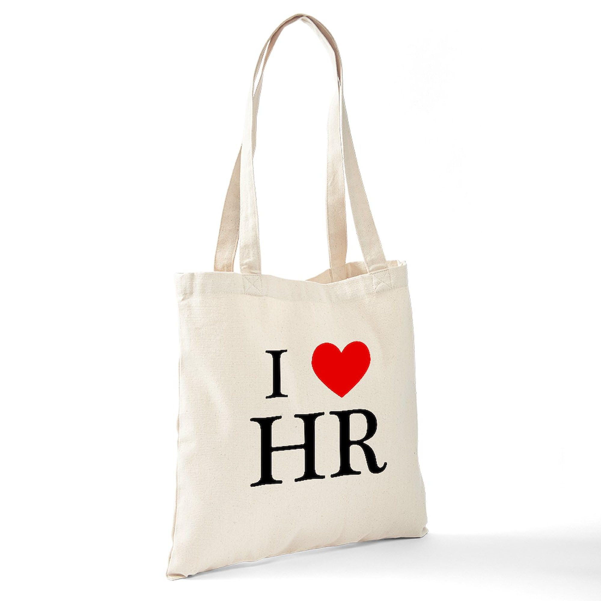 I Heart HR Tote Bag - Natural Canvas Reusable Shopping Bag for Work, Groceries & Everyday Use | Eco-Friendly & Durable