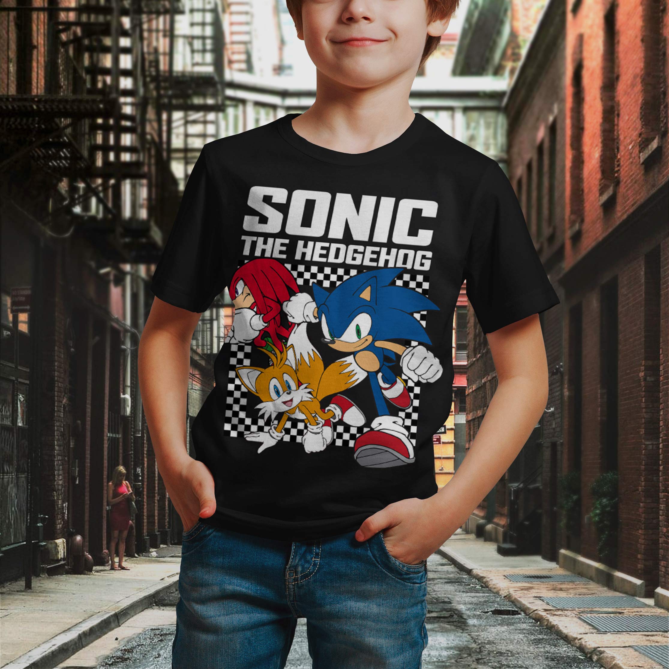 Sonic vs Shadow Split Graphic T-Shirt for Men & Women - Classic Video Game Vintage Distressed Tee - Perfect for Gaming Events, Cosplay & Retro Fashion
