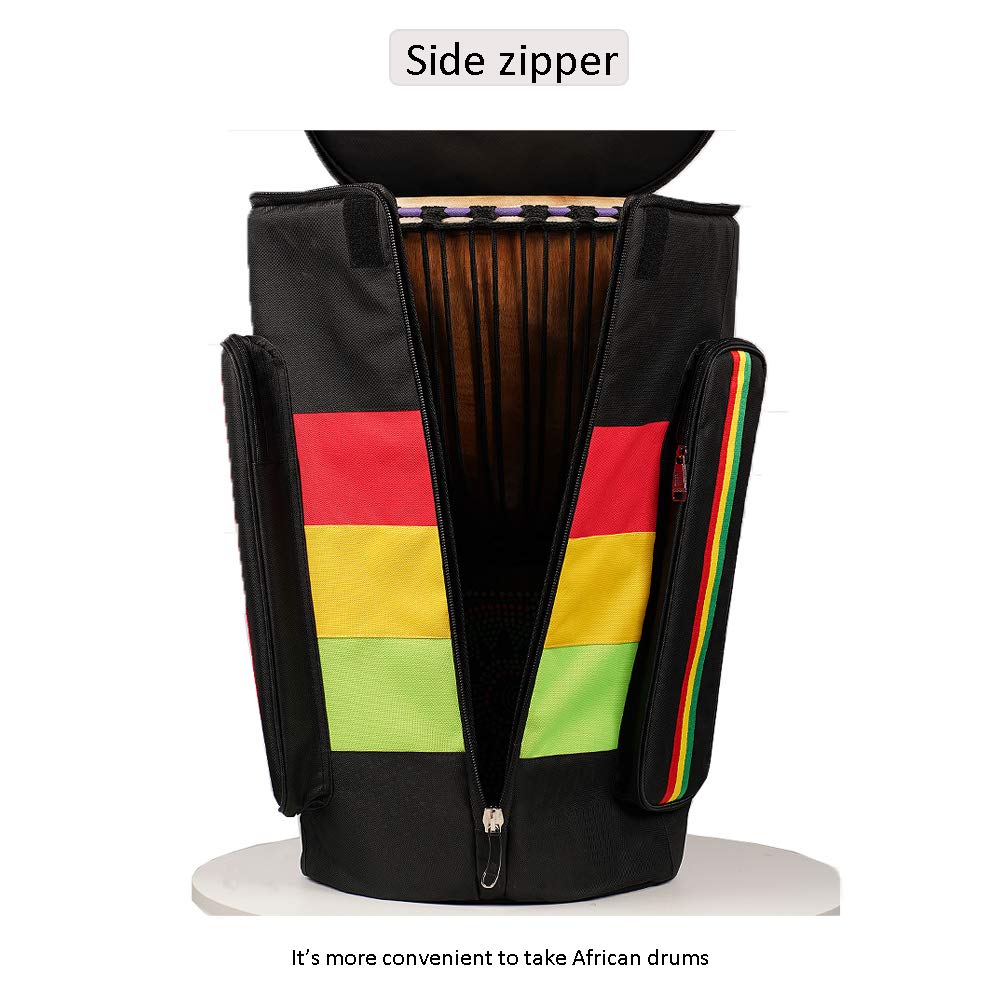 **Portable Waterproof Djembe Drum Bag - Black Shoulder Carry Backpack for 13 Inch African Drum - Perfect for Travel, Performances & Outdoor Events**