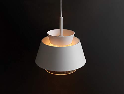 Plug-in Hanging Swag Lamp with 15ft Cord & UL Dimmer Switch - No Wiring Needed Macaron White Iron Pendant Light with Glass Handle (Bulbs Not Included) | Perfect for Dining Room, Bedroom, or Kitchen Decor | Nordic Style Lighting Fixture
