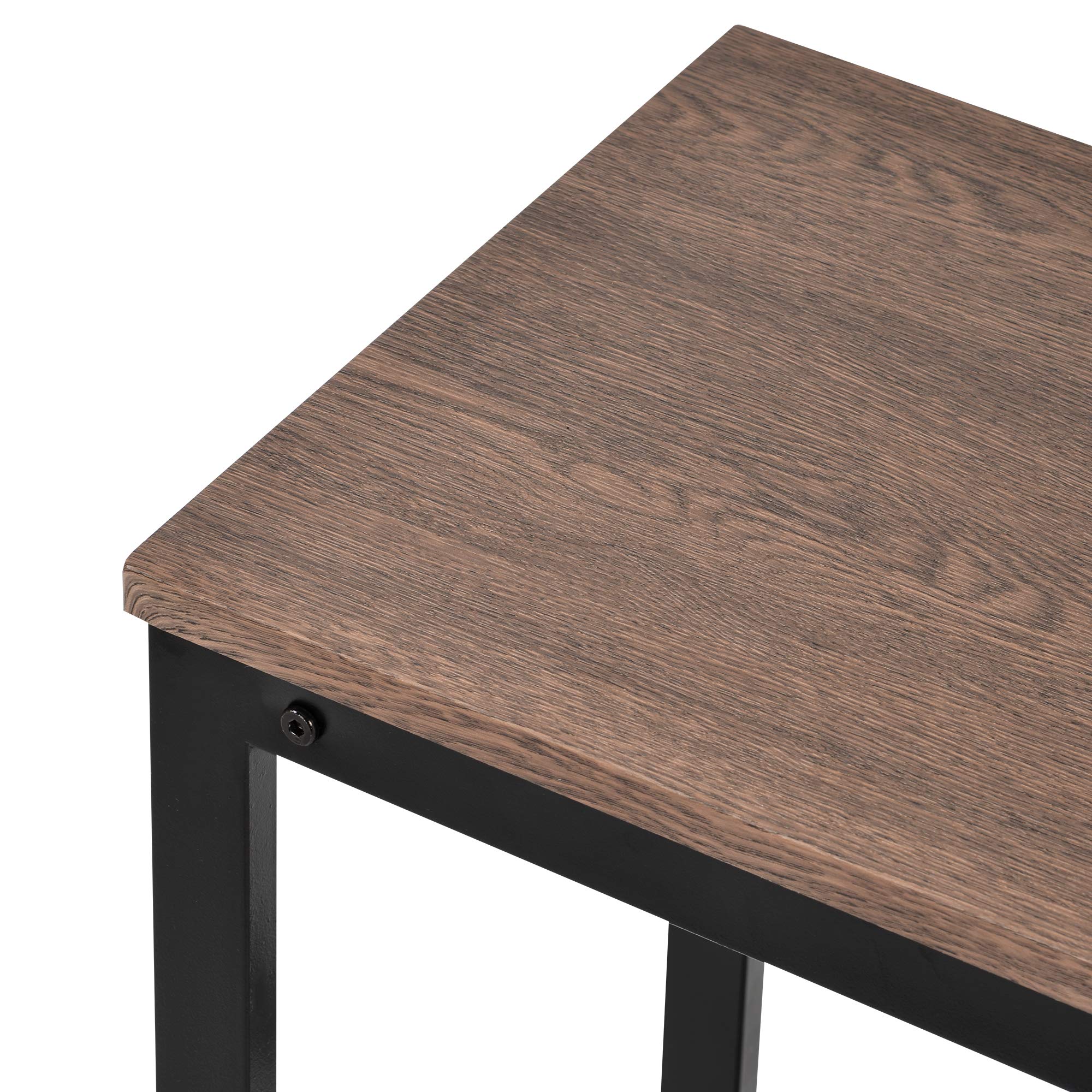 Modern 5-Piece Counter Height Dining Table Set for 4 with 4 Stools - Wood Pub Table & Chairs for Small Spaces - Dark Brown - Perfect for Kitchen, Breakfast Nook, and Small Apartment Dining Areas