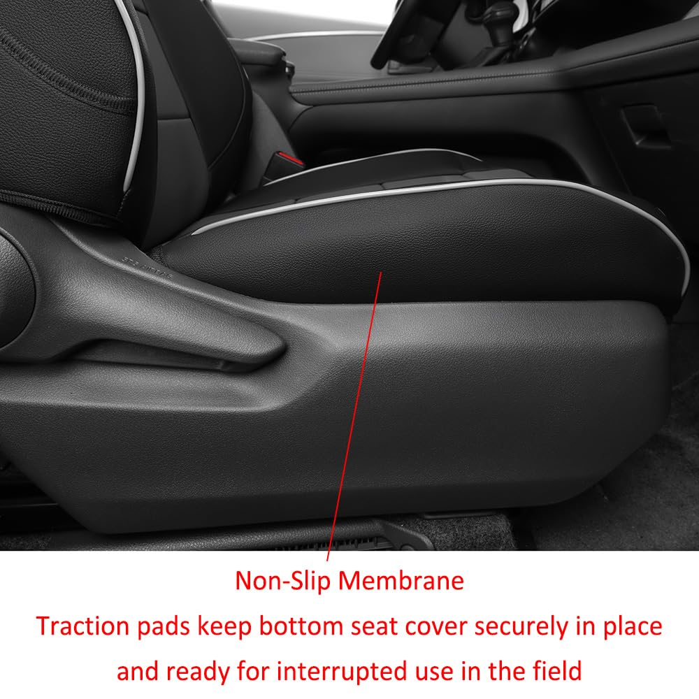 EKR Custom Fit Leather Seat Covers for 2021-2025 Toyota Sienna LE XLE 8 Seater | 2nd Row 4/2/4 Split | 3 Row Full Set | Black & Gray | Perfect for Family Road Trips & Daily Commute