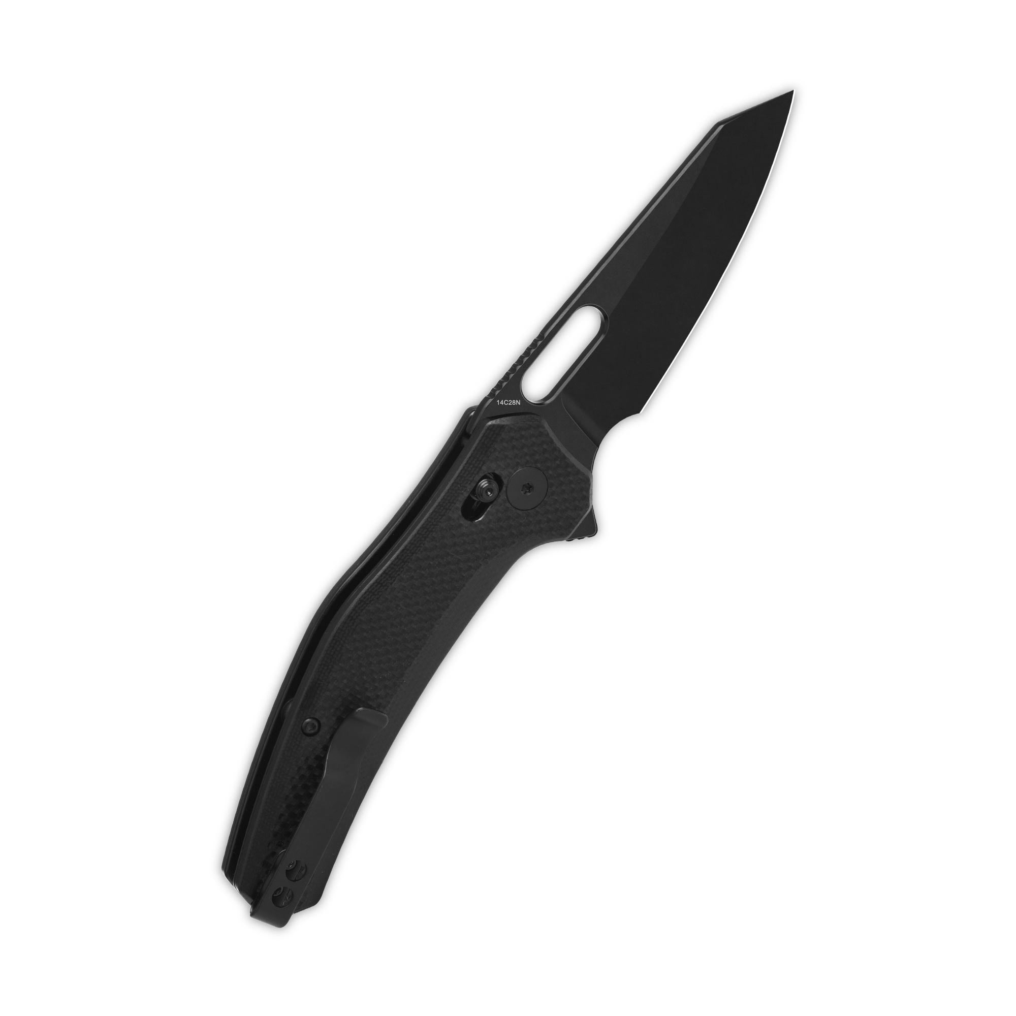 QSP Emu Glyde Lock Pocket Knife - 14C28N Stainless Steel Blade with Black Coarse G10 Handle | EDC Folding Knife for Camping, Hiking & Outdoor Survival