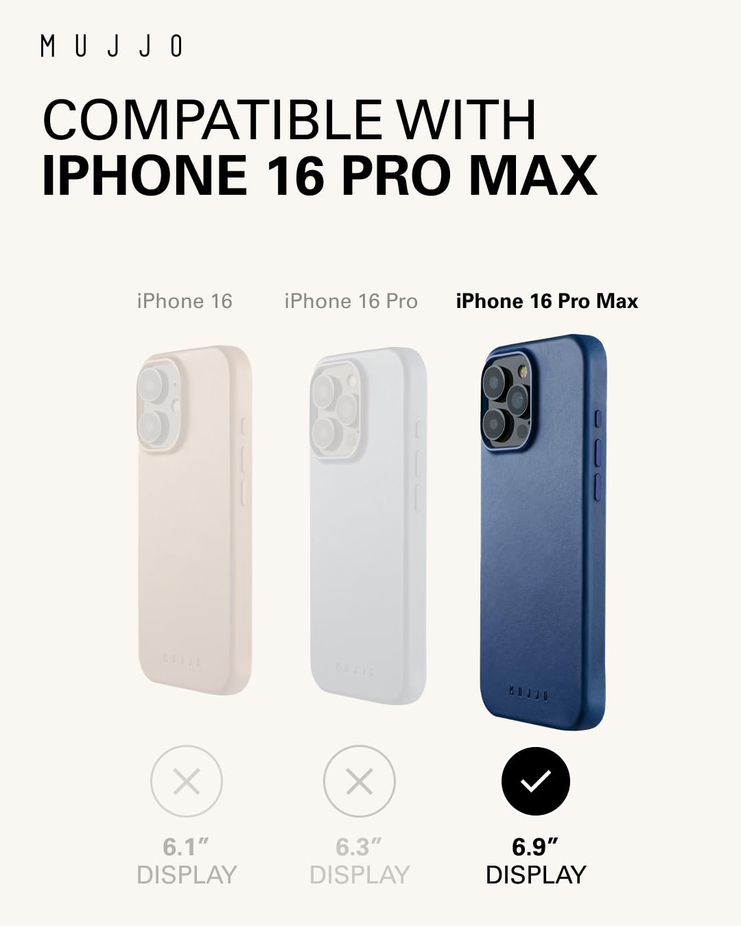 Premium Magsafe Compatible Leather Phone Case for iPhone 16 Pro Max - Slim European Leather Cover with Enhanced Protection for Phone & Camera Lens (Monaco Blue) | Perfect for Business Professionals & Daily Commuters