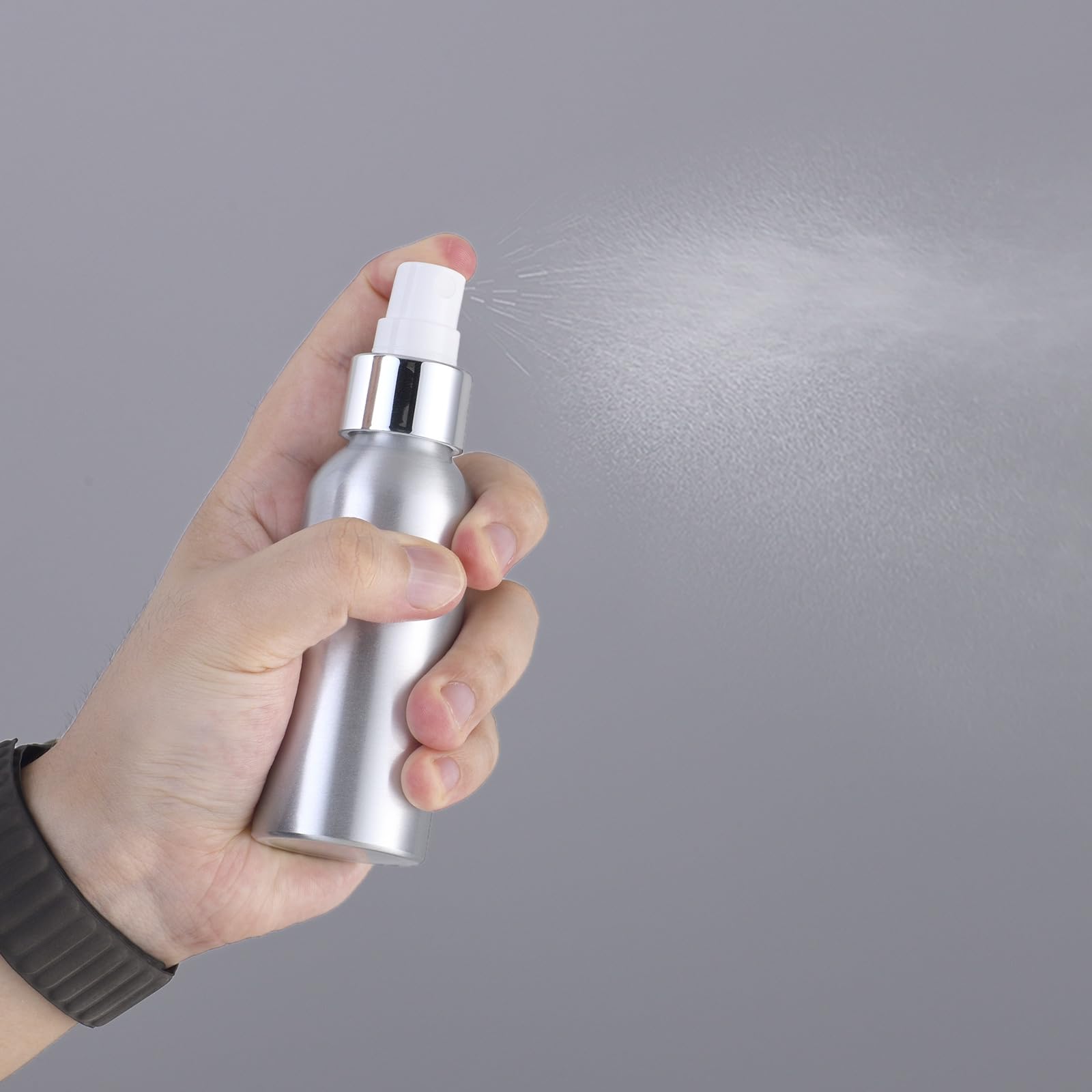 3 Pack Travel Metal Spray Bottles - 3.4oz/100ml Small Aluminum Essential Oil Atomizers | Perfect for Aromatherapy, Hair Care & DIY Beauty Products