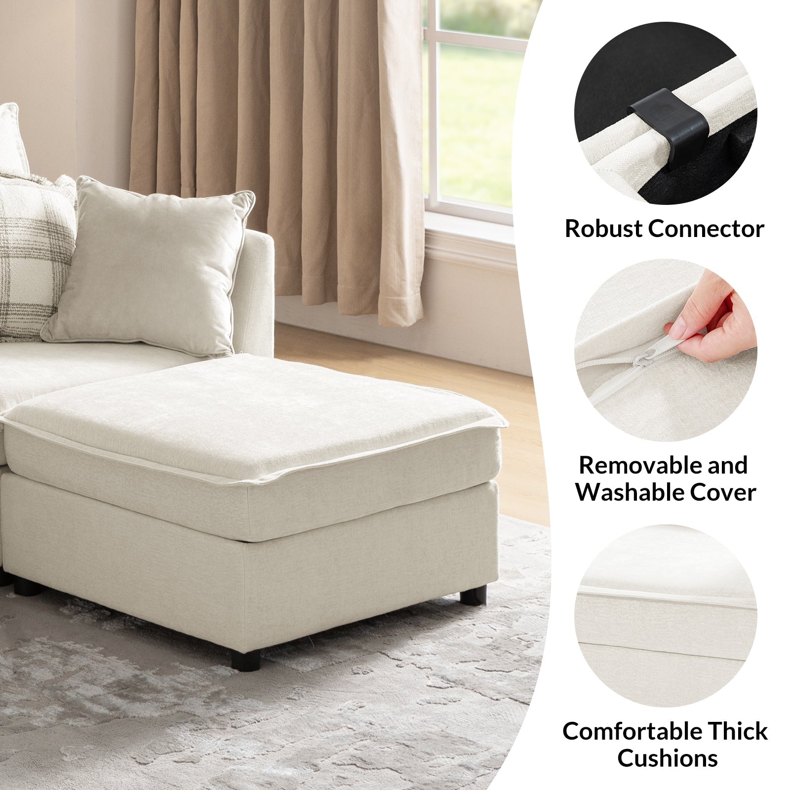 Harmetrix 8-Seater Soft Sectional Sofa with Storage | Modern L-Shaped Couch for Living Room | Comfortable & Spacious for Family Gatherings & Movie Nights
