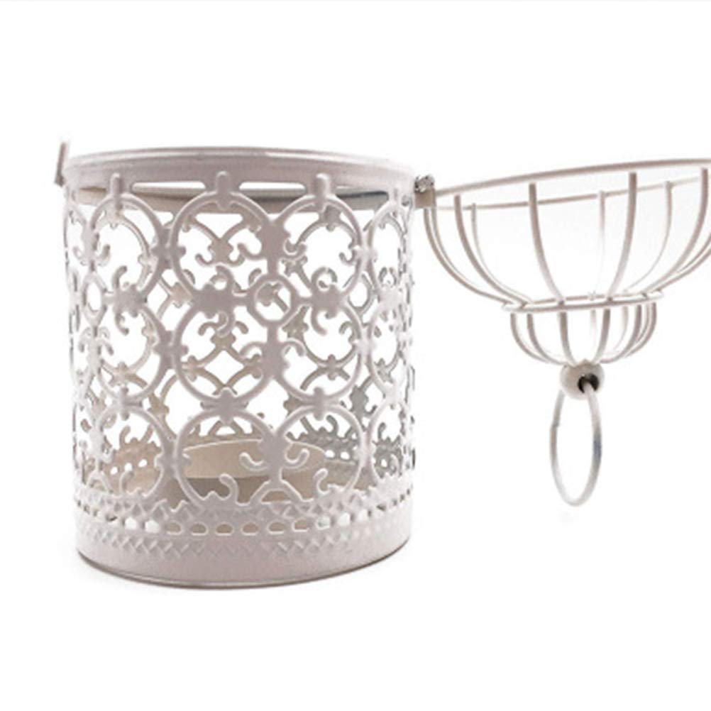 ARTIBETTER 2-Pack White Metal Wedding Candle Holders - Elegant Iron Candlestick Centerpieces for Wedding Decor, Table Centerpiece with Tea Lights - Perfect for Romantic Dinners, Home Decor & Special Events