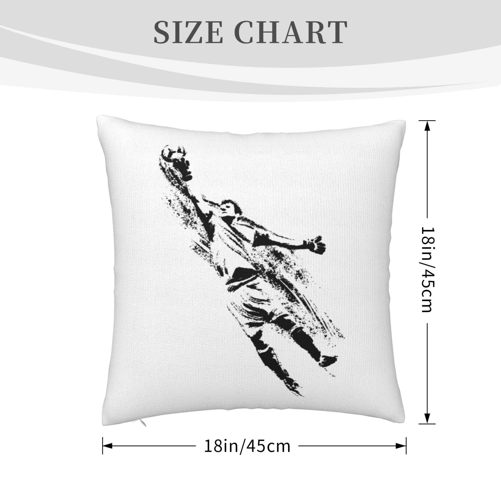 KOSPOGO 18x18 Inch Double-Sided Soccer Players Throw Pillow Covers - Soft Plush Decorative Pillow Cases for Sofa, Bedroom & Living Room - Perfect for Sports Fans Home Decor and Game Room Accessories