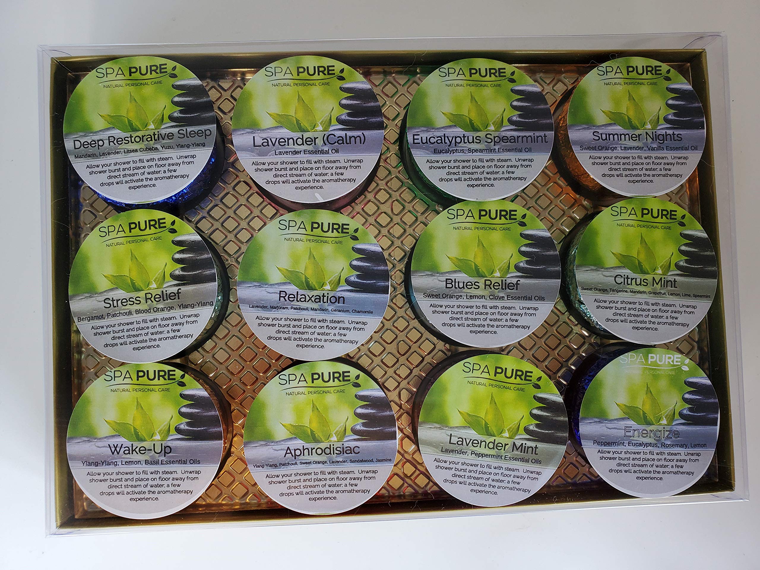 Organic Aromatherapy Shower Bombs - 12 Pack Rejuvenating Bath Steamers with Essential Oils for Relaxation & Stress Relief | Natural Bath Melts for Women & Men | Perfect for Spa Night, Self-Care Routine & Gift Giving
