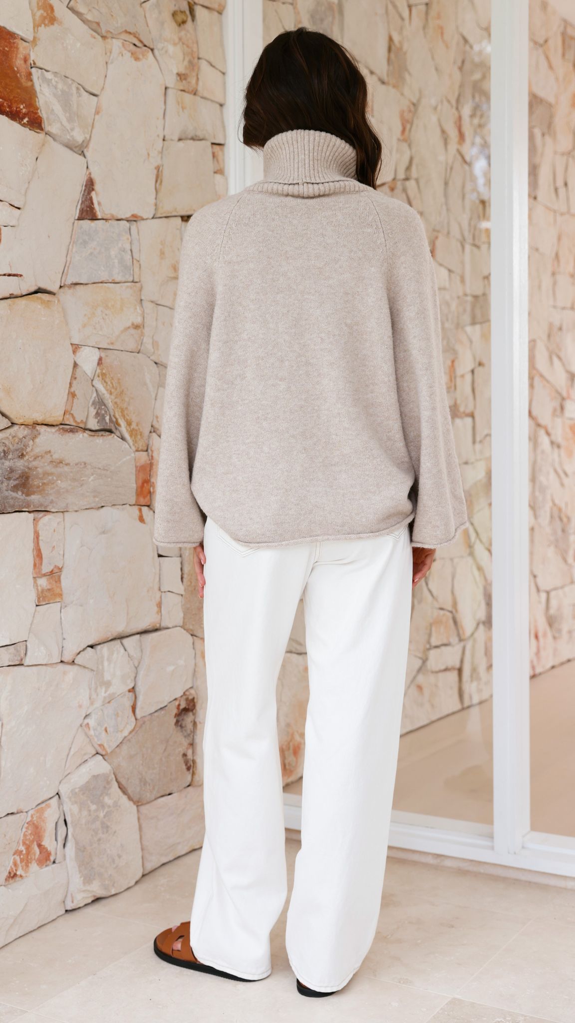 Jacques Knitted Jumper - Soft Oatmeal Color Women's Sweater for Fall & Winter | Cozy Casual Wear for Office, Dating & Weekend Outfits