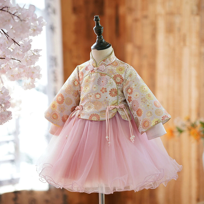 Chinese New Year Cheongsam Dress for Girls - Traditional Kids' Party Outfit for Festivals, Birthday Celebrations & Cultural Events