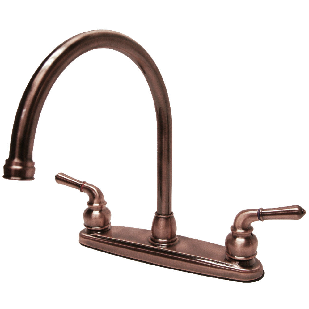 Kingston Brass KB798LS Magellan Centerset Kitchen Faucet - High Arc Pull-Down Sprayer, Oil Rubbed Bronze Finish for Modern Farmhouse & Traditional Kitchens