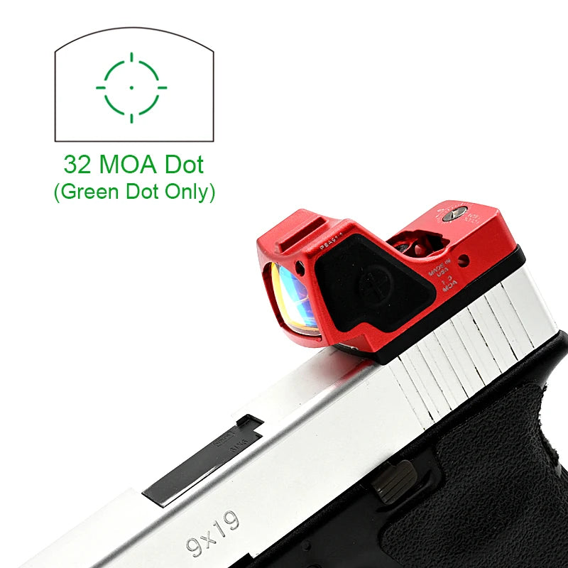 Tactical RMR HD Red Green Dot Sight - Compact Pistol Reflex Sight with Light Sensing System | Picatinny Mount Scope Optics for Rifles & Handguns | Ideal for Hunting, Shooting Range & Tactical Training