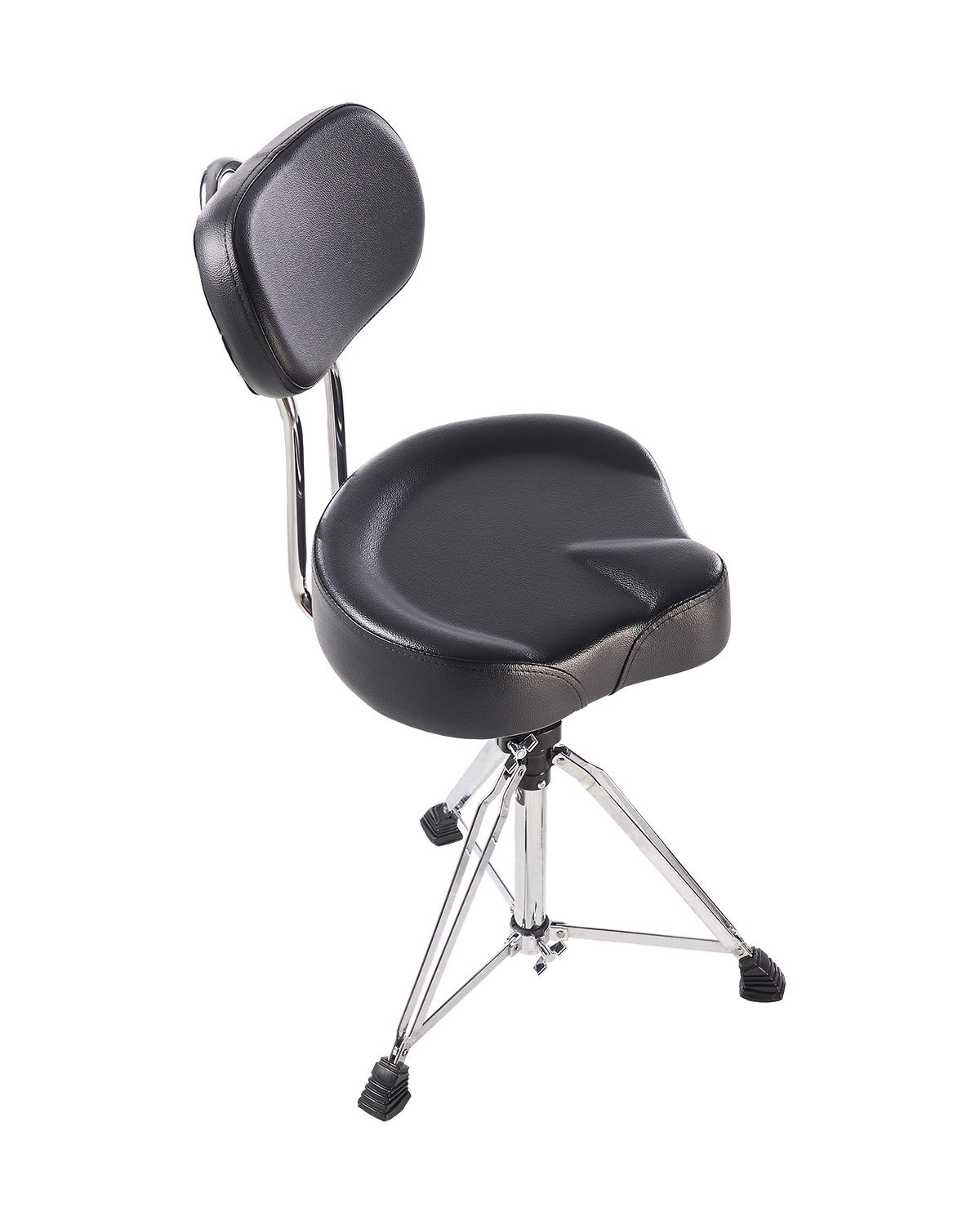 Boltd Adjustable Drum Throne Stool - Motorcycle Style Seat with Large Backrest for Drummers | Made in Taiwan | Comfortable Percussion Stool for Drum Set, Practice & Live Performances