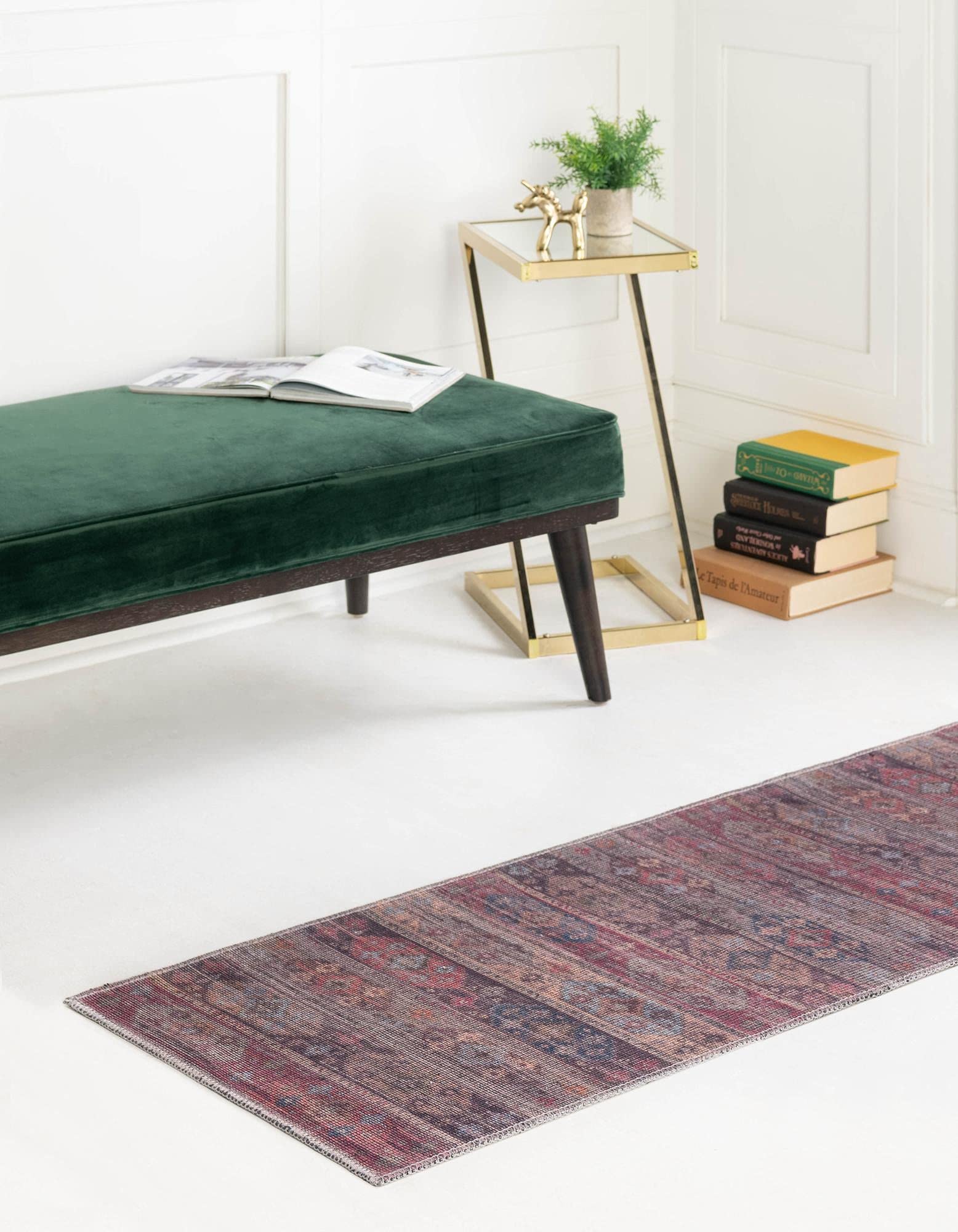 Washable Flatweave Runner Rug 14 Ft – Sisu Collection by Rugs.com | Non-Slip Hallway & Entryway Rug for High Traffic Areas | Easy Clean Multi-Pattern Design for Living Rooms, Bedrooms & Dorm Decor