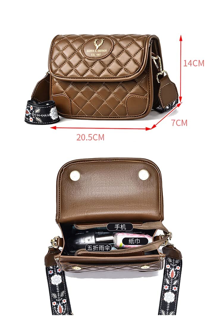 Hanbella Small Crossbody Bags for Women & Girls - Stylish PU Leather Purse Handbag with Wristlet Strap | Perfect for Everyday Use, Shopping, Travel & Parties